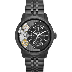 Watch strap Fossil ME1136 Stainless steel Black 22mm